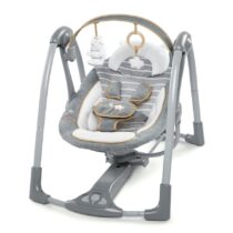 Ingenuity - Leagan portabil Swing 'n Go Portable Swing™ - Bella Teddy™ Leaganul de la Ingenuity Swing 'n Go ofera confort sporit pentru copilasul tau! Culorile pastelate neutre, captuseala si tesaturile ultra-plusate fac din acest leagan partenerul ideal pentru baietei sau fetite. Are cinci viteze de leganare si trei optiuni de temporizare ce permit parintilor sa ofera o zona de confort perfecta pentru micuțul lor.  Pe masura ce bebelusii se leagana, acestia se pot relaxa in voie datorita celor opt melodii si trei sunete placute ale naturii.  Tehnologia inovatoare Hyberdrive ™ economiseste bateriile, astfel incat bebelusul sa se bucure un timp indelungat de leagan. Balansoarul portabil include tesaturi usor de curatat si se pliaza pentru o transportare si depozitare usoara. Are centura cu prindere in 5 puncte, constructia este robusta, suportul pentru cap este captusit, iar picioarele antiderapante ofera caracteristicile de siguranta pe care parintii le cer!