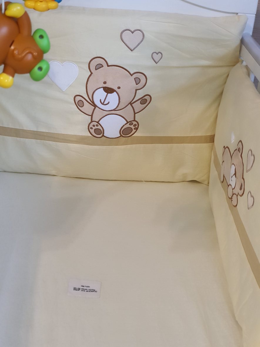 Set de lenjerie 7p Teddy Bear din Bumbac Organic