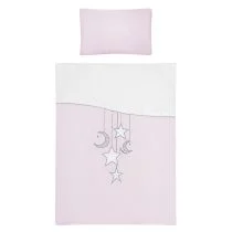 Set lenjerie de patut 4 piese Moon&Stars Pink