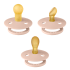 BIBS - Set 3 suzete Colour Latex, tetina rotunda, simetrica & anatomica 0 luni +-Blush 1 1 81342
