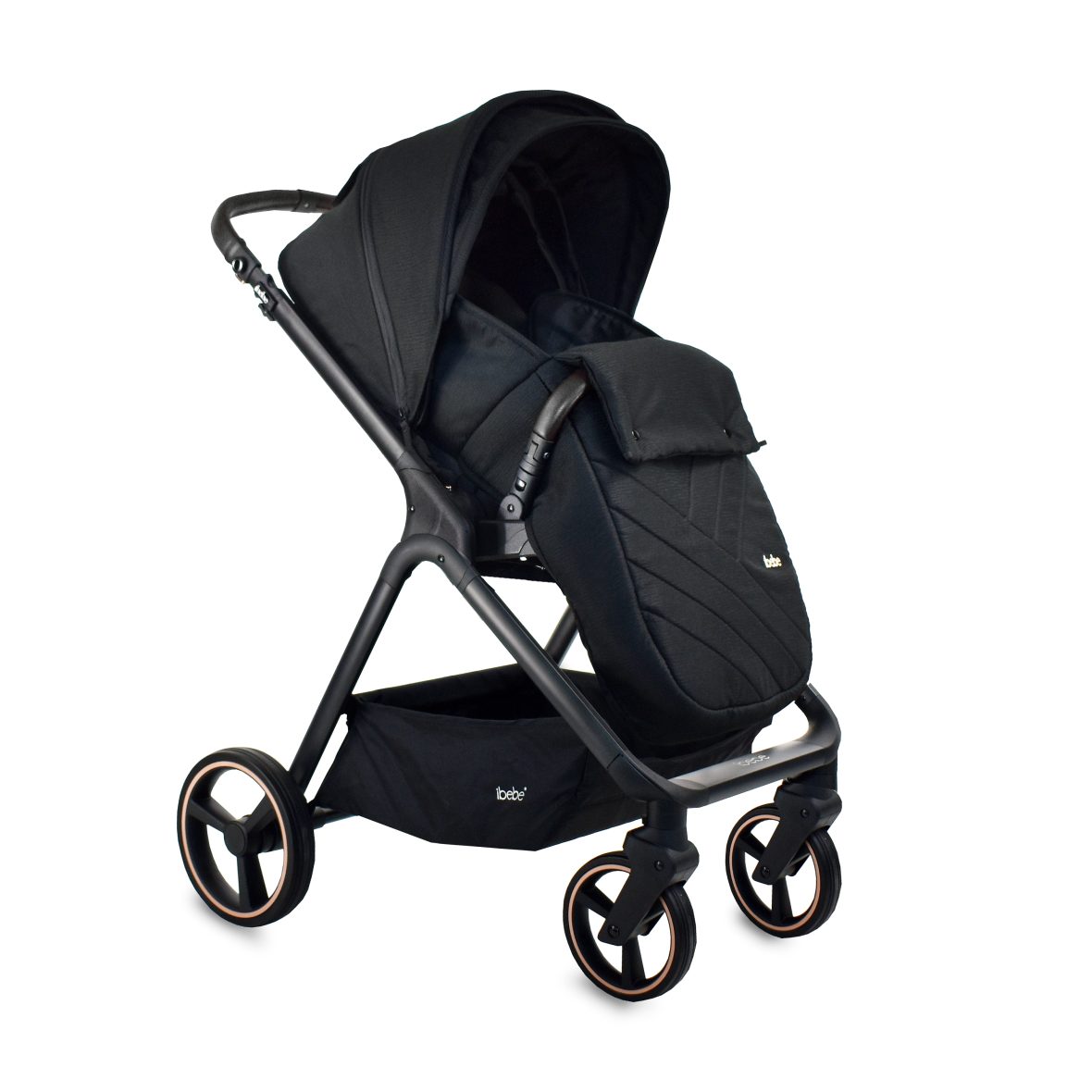 Carucior 2 in 1 iBebe Ice Deep Black magazin carucioare cluj (4)