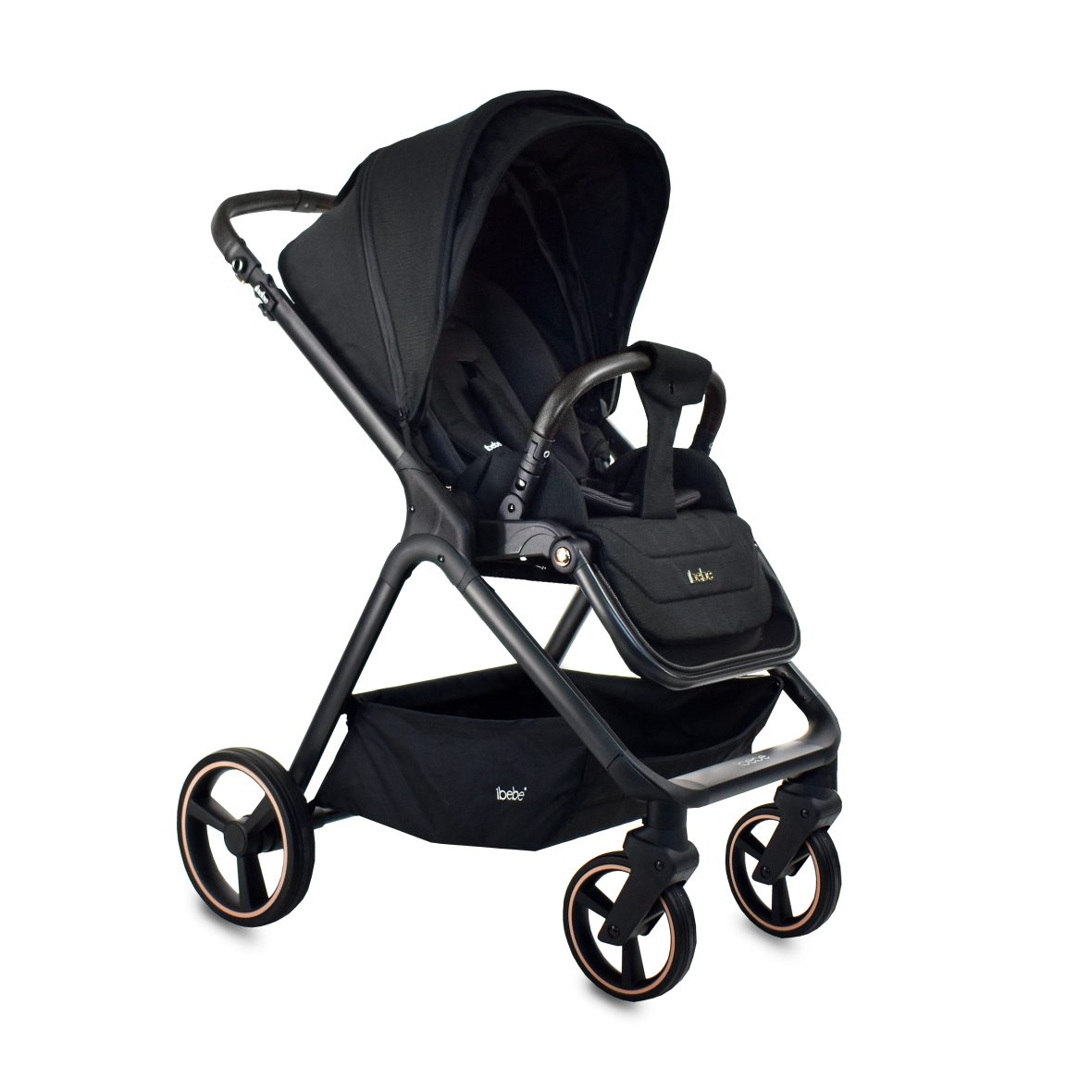 Carucior 2 in 1 iBebe Ice Deep Black magazin carucioare cluj (5)