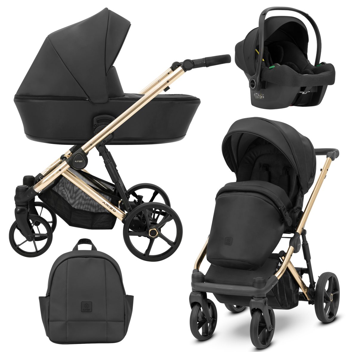 Carucior 3 in 1 Kunert Arizo Premium Eco Black