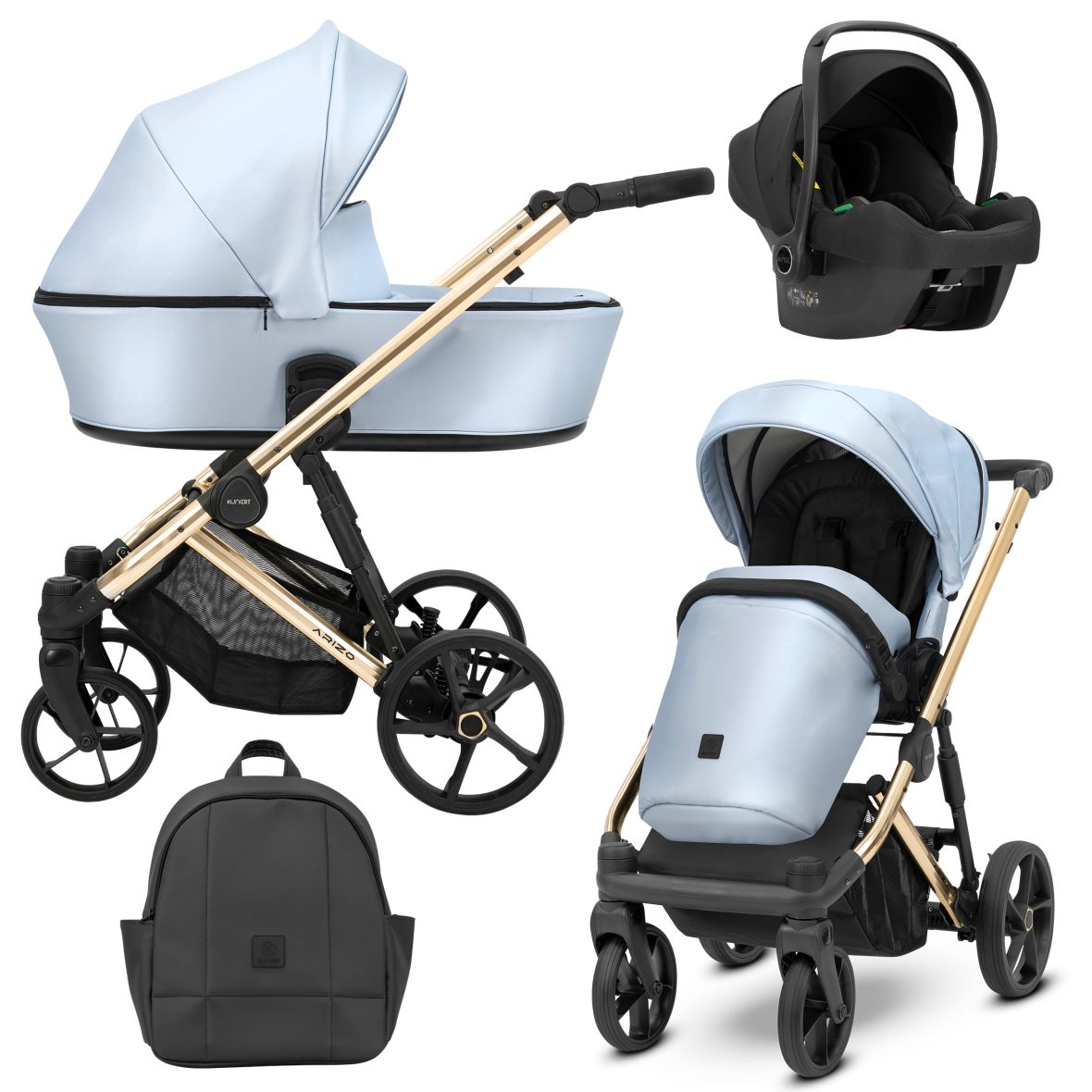 Carucior 3 in 1 Kunert Arizo Premium Eco Blue 39 Carucior 3 in 1 Kunert Arizo Premium Eco Blue
