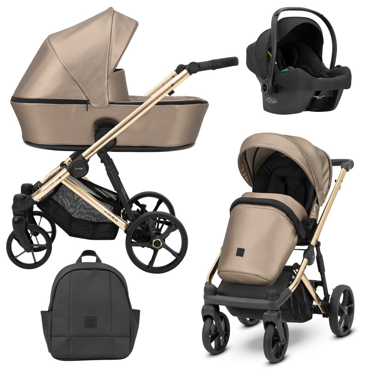 Carucior 3 in 1 Kunert Arizo Premium Eco Brown 38 Carucior 3 in 1 Kunert Arizo Premium Eco Brown