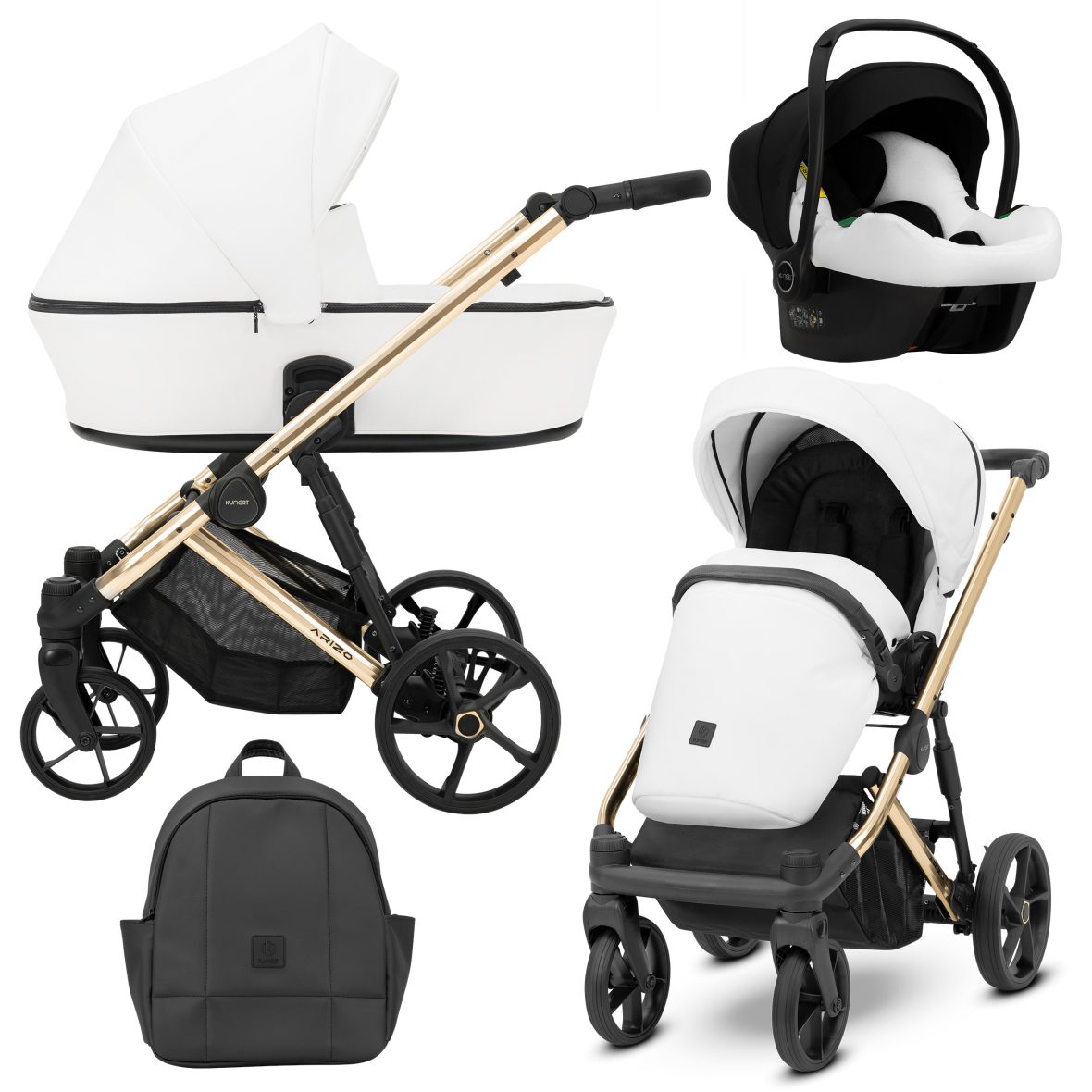Carucior 3 in 1 Kunert Arizo Premium Eco White 35 Carucior 3 in 1 Kunert Arizo Premium Eco White