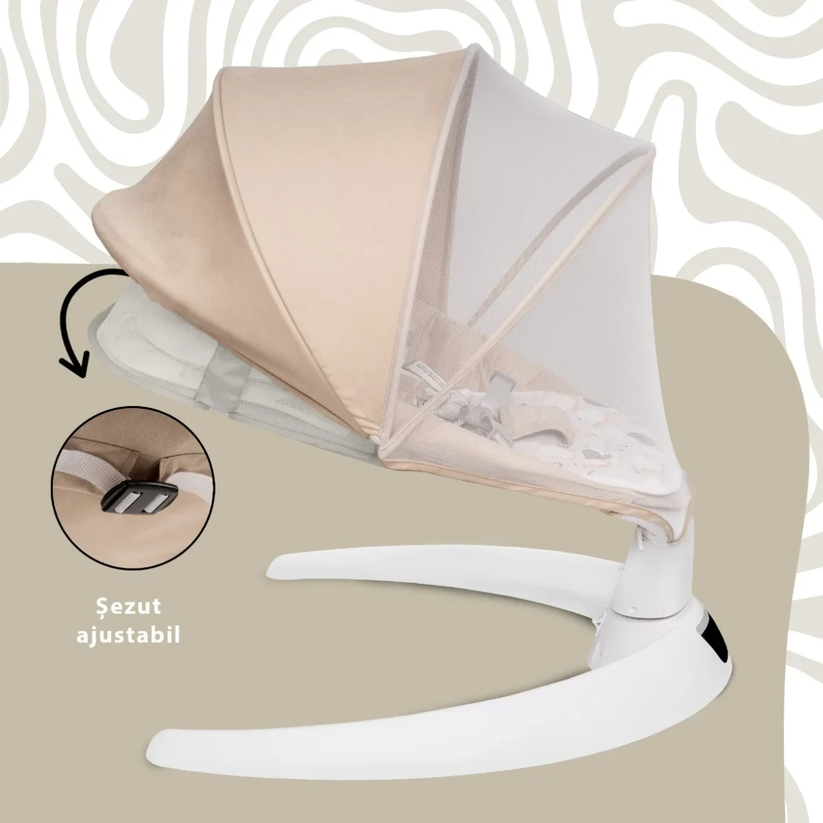 Leagan electric AppeKids Evoque Beige tiny tots bebe magazin leagane copii cluj