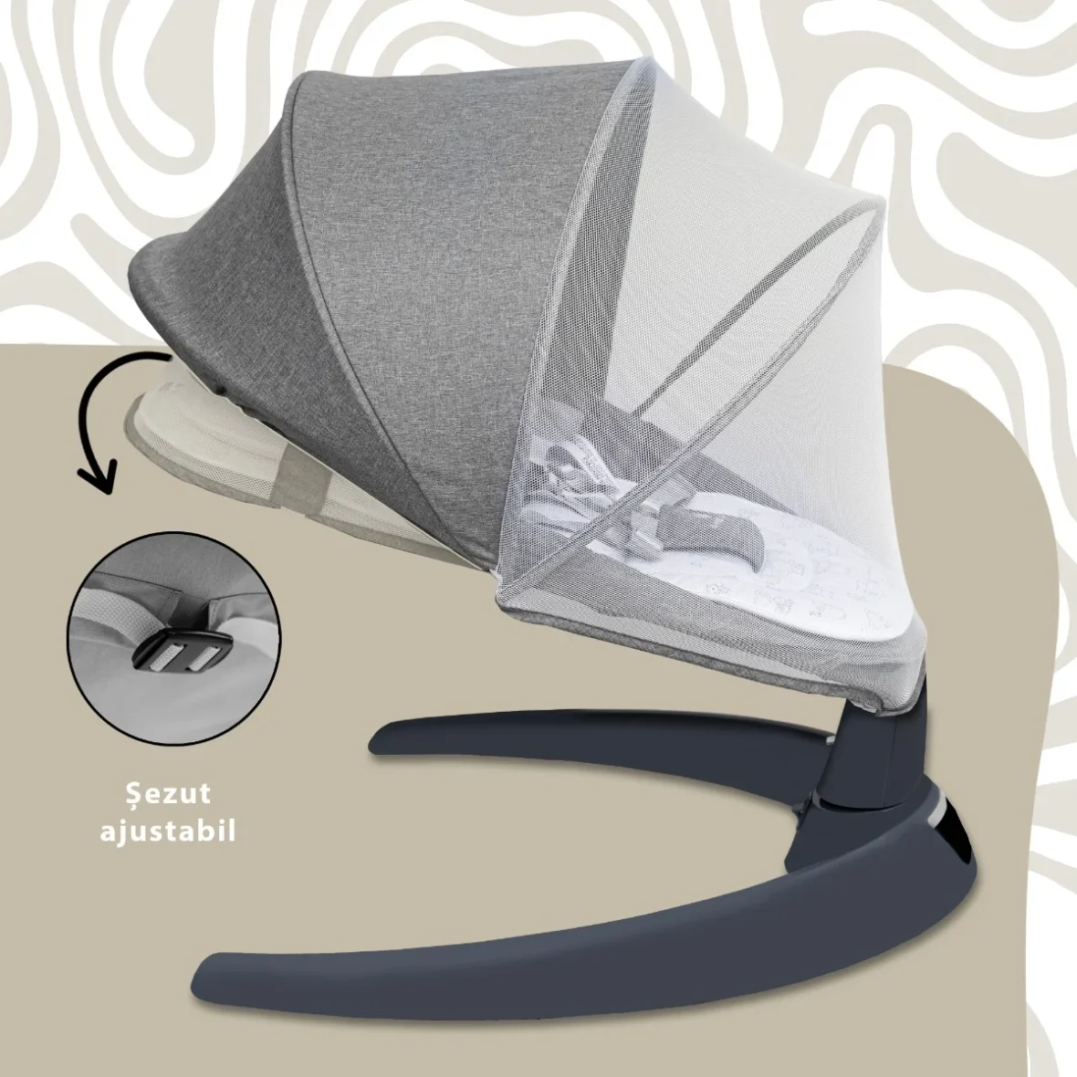 Leagan electric AppeKids Evoque Grey tiny tots bebe magazin leagene copii cluj (3)