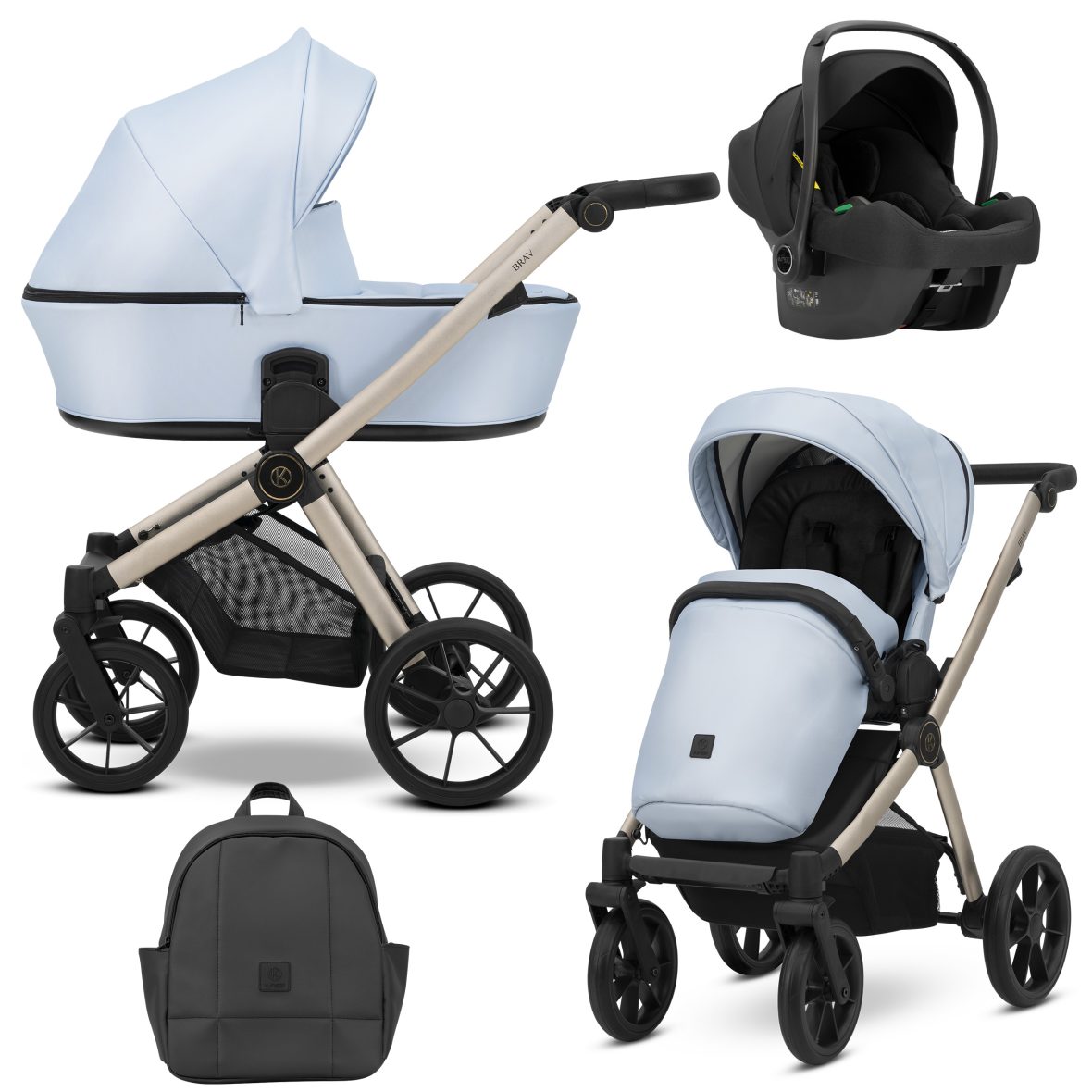 Carucior 3 in 1 Kunert Brav Eco Blue