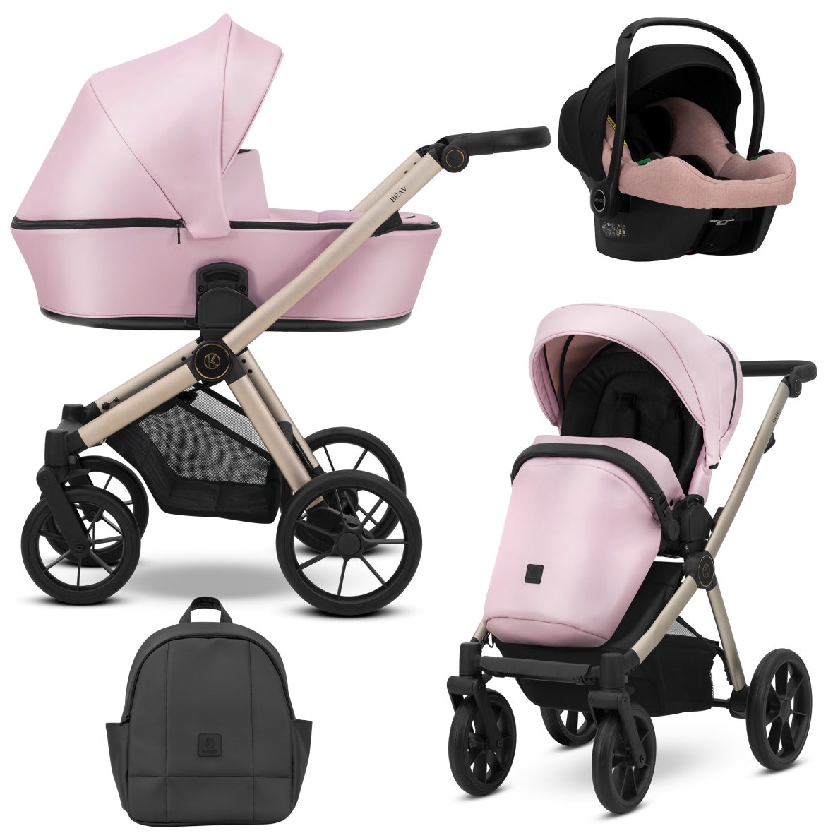 Carucior 3 in 1 Kunert Brav Eco Pink
