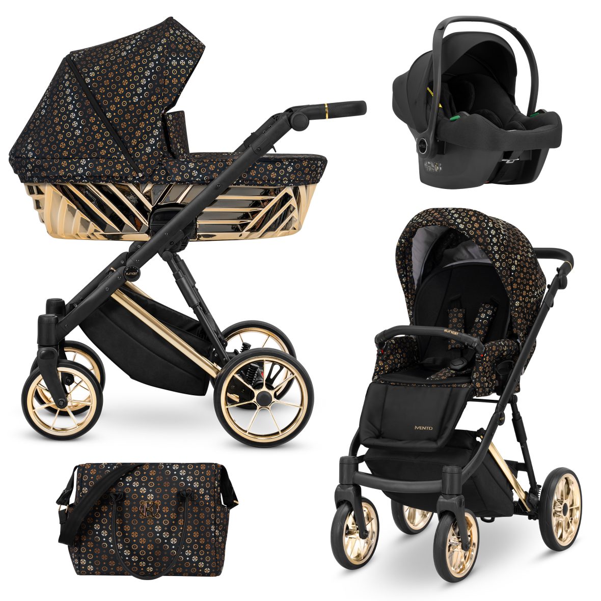 Carucior 3 in 1 Kunert Premium Glam Stylish Black