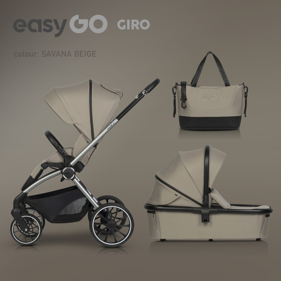 Carucior 2 in 1 EasyGo Giro Beige 71 Carucior 2 in 1 EasyGo Giro Beige