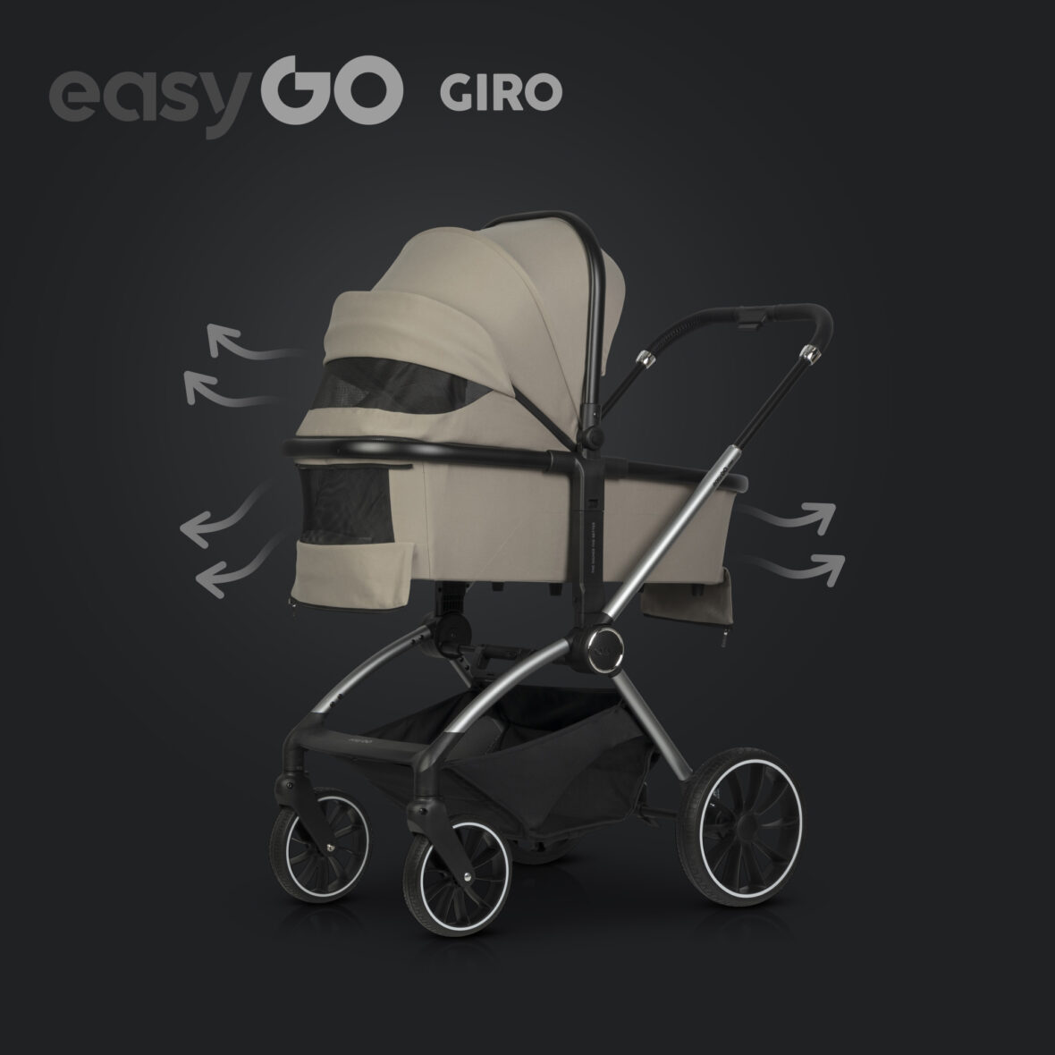 Carucior 2 in 1 EasyGo Giro Beige tiny tots bebe magazin copii cluj (5)