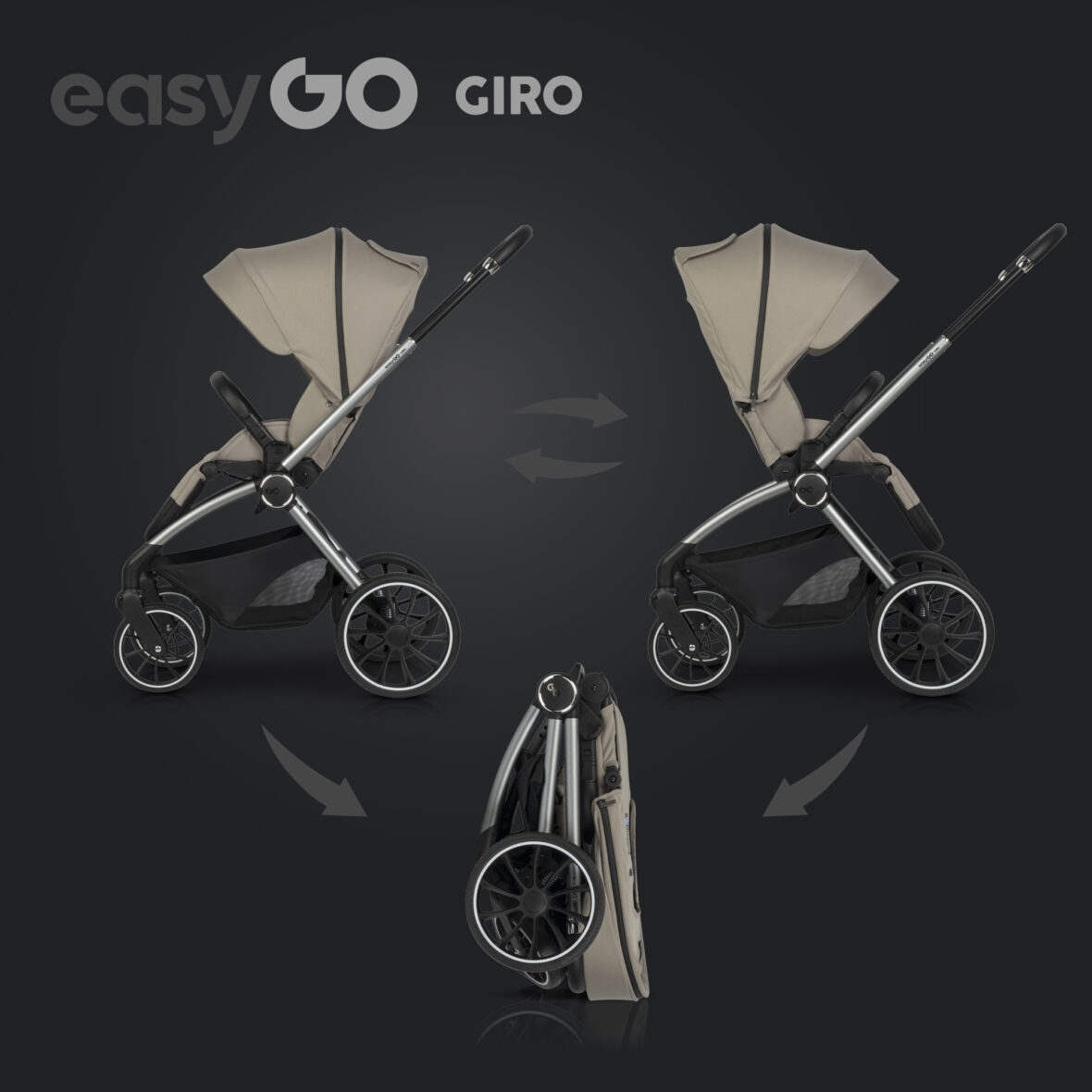 Carucior 2 in 1 EasyGo Giro Beige tiny tots bebe magazin copii cluj (7)