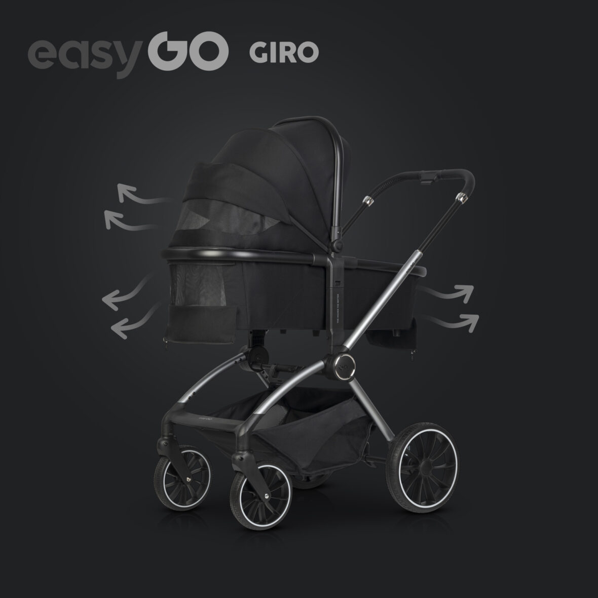 Carucior 2 in 1 EasyGo Giro Black tiny tots bebe magazin carucioare copii cluj. (10)