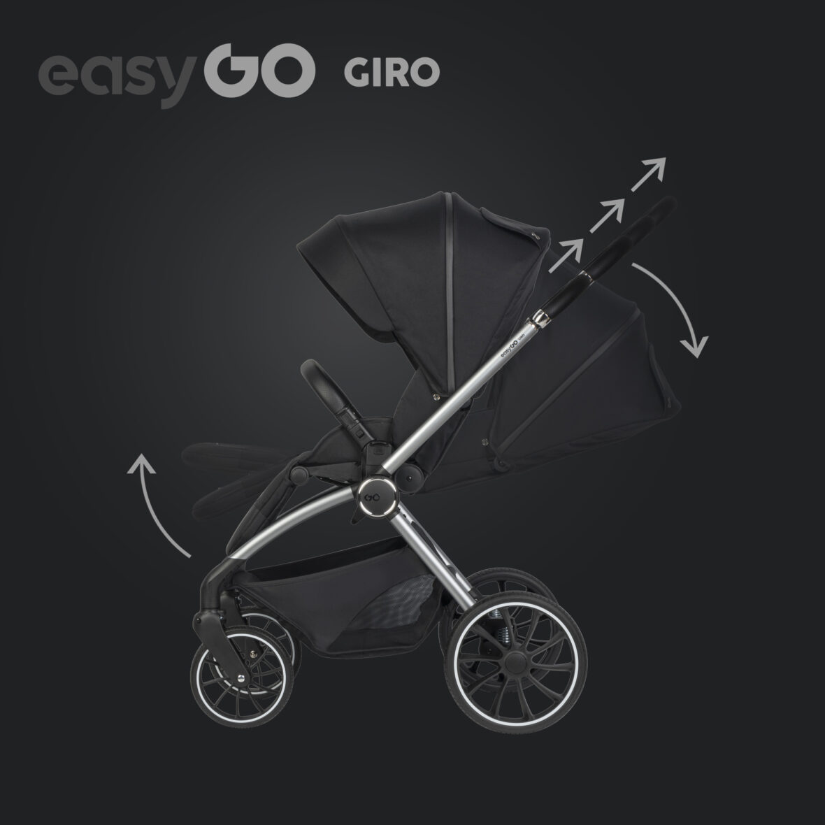 Carucior 2 in 1 EasyGo Giro Black tiny tots bebe magazin carucioare copii cluj. (15)