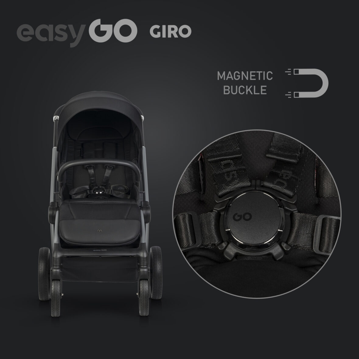 Carucior 2 in 1 EasyGo Giro Black tiny tots bebe magazin carucioare copii cluj. (17)