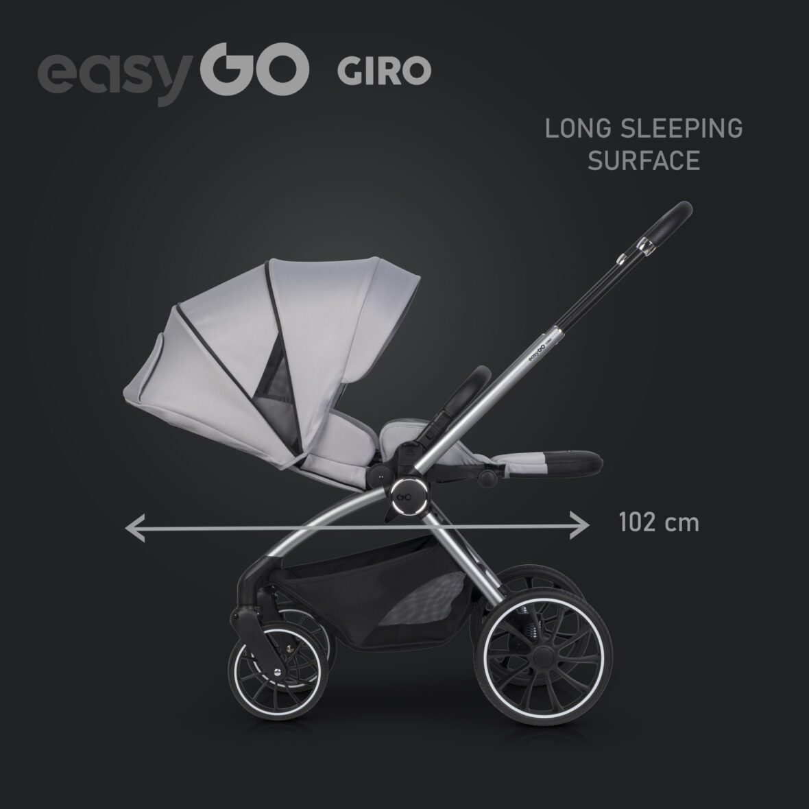 Carucior 2 in 1 EasyGo Giro Grey tiny tots bebe magazin carucioare copii cluj (7)