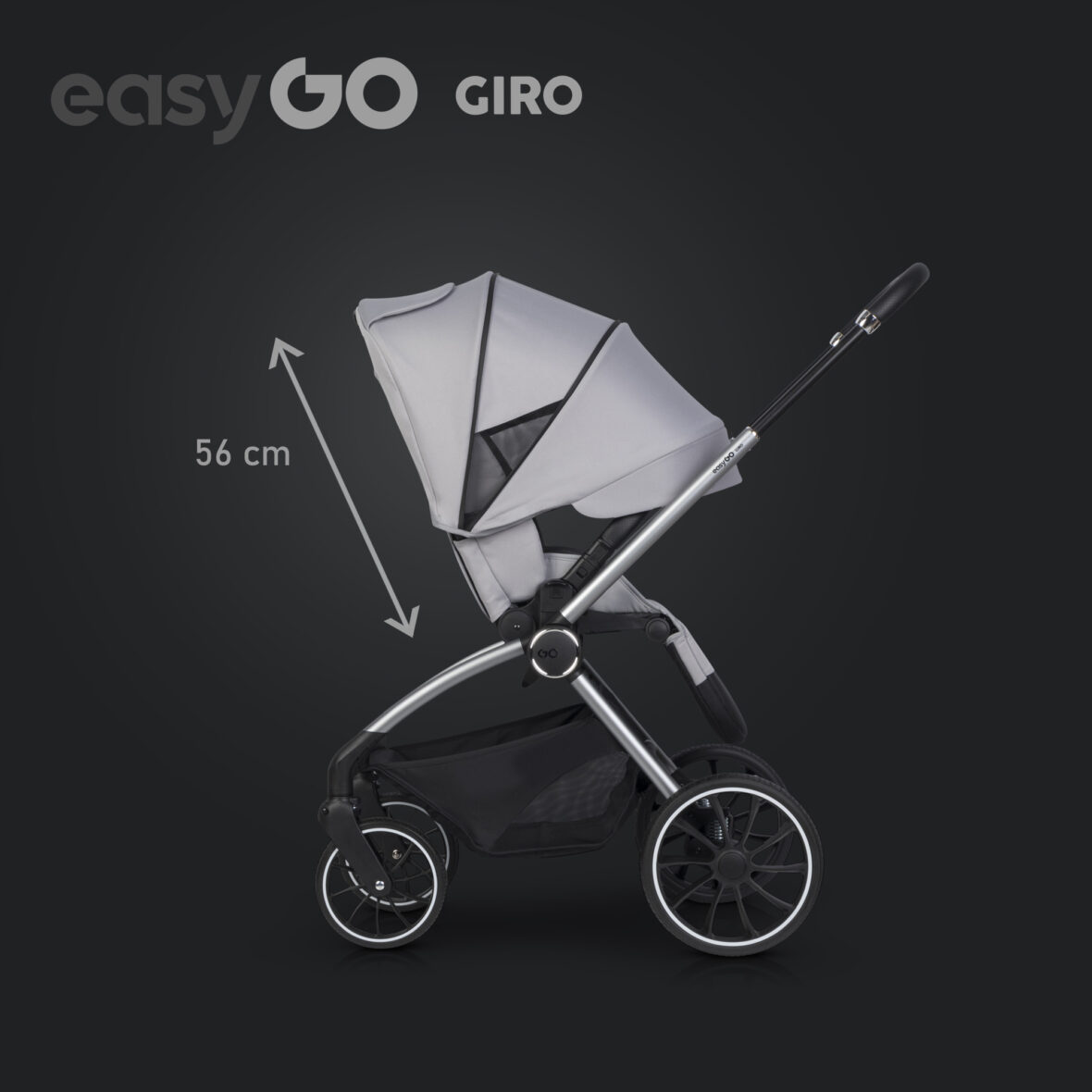 Carucior 2 in 1 EasyGo Giro Grey tiny tots bebe magazin carucioare copii cluj (8)