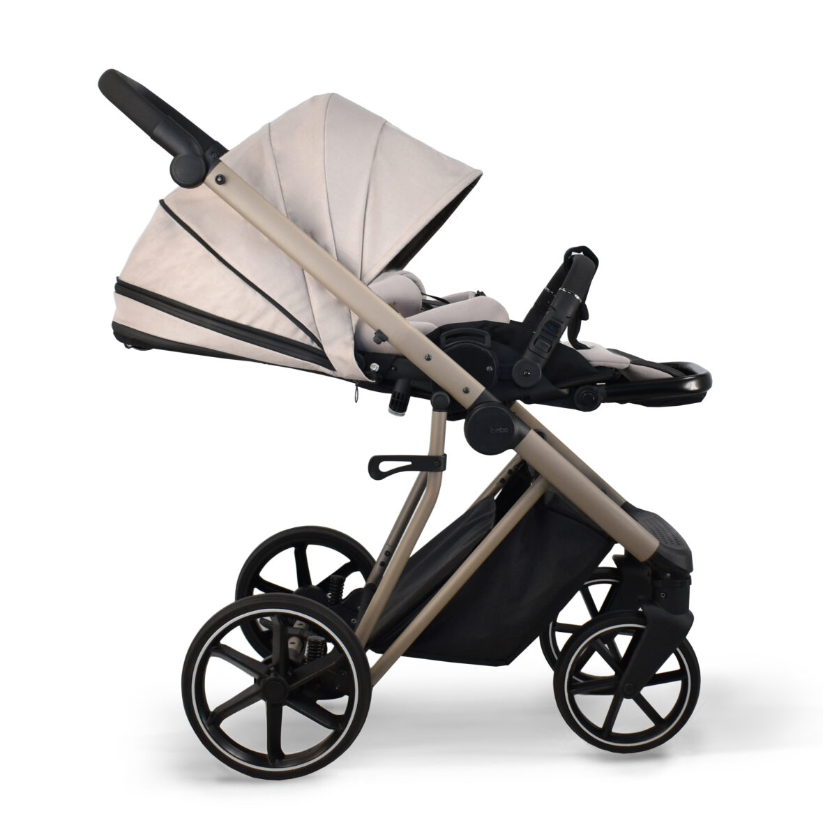Cărucior pentru copii 2 in 1 iBebe Next2 Beige magazin copii cluj imporattor ibebe (4)