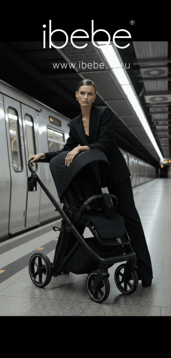 Cărucior pentru copii 2 in 1 iBebe Next2 Black tiny tots bebe magazin copii cluj importator ibebe romania (3)