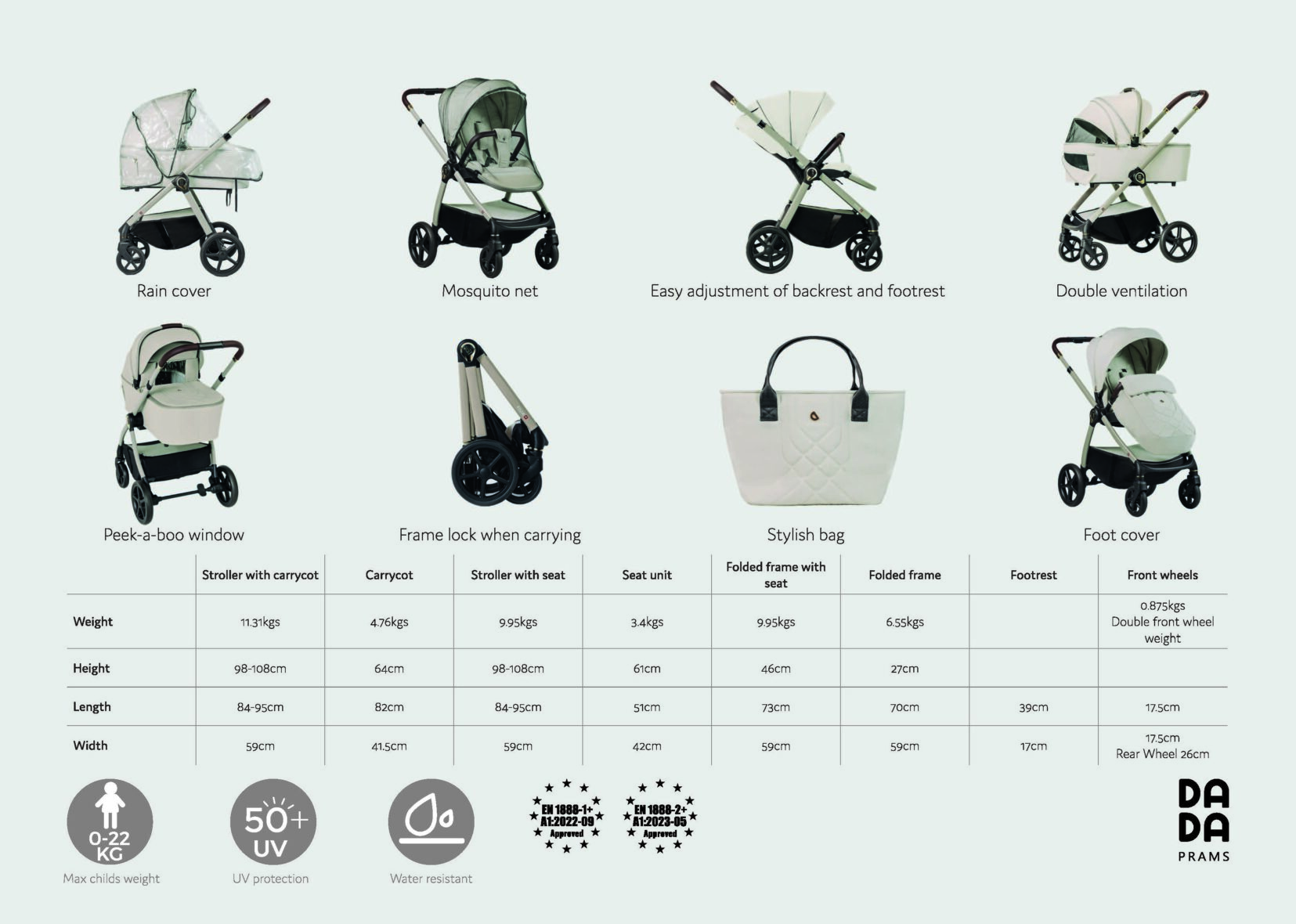 Craucior-pentru-copii-2-in-1-Dada-Prams-Flux-Beige-tiny-tots-bebe-magazin-copii-cluj