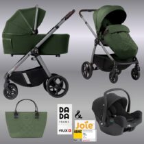 Carucior pentru copii 3 in 1 Dada Prams Flux Green