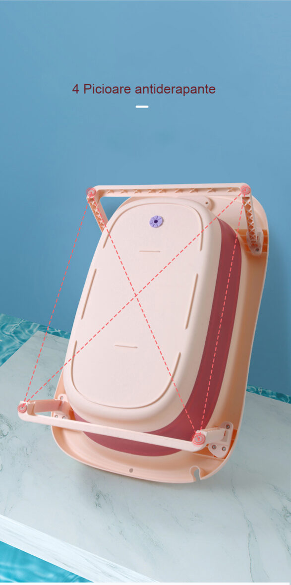 Cadita pliabila cu termometru 81cm Powder Pink tiny tots bebe magazin copii cluj (4)