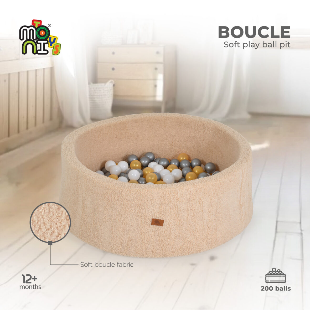 Piscină cu bile Boucle Beige tiny tots bebe magazin copii cluj (6)