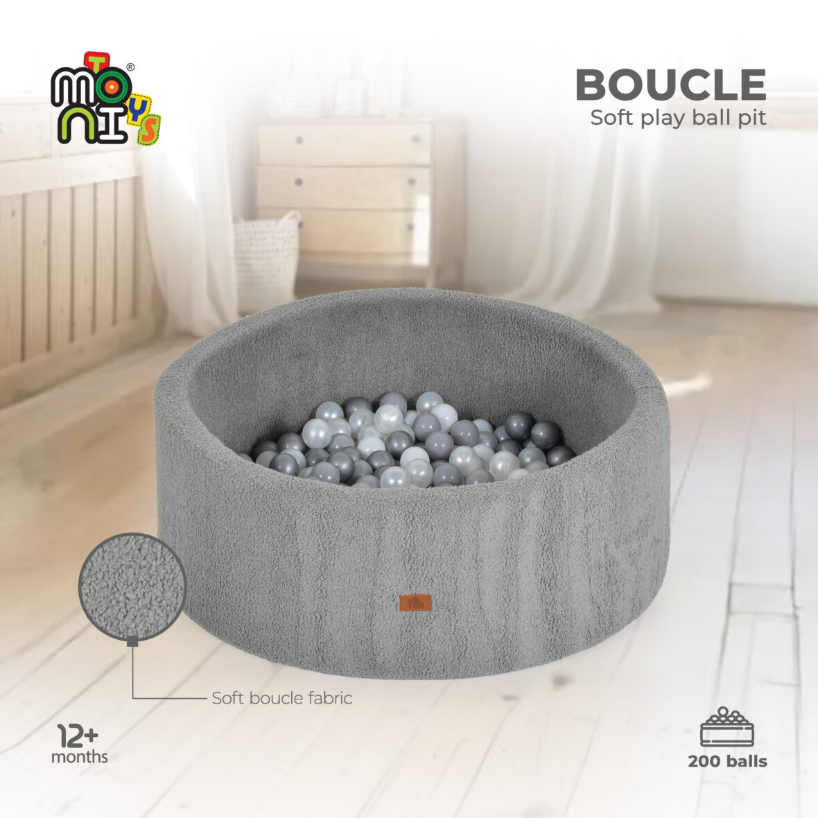 Piscină cu bile Boucle Grey tiny tots bebe magazin copii cluj (4)