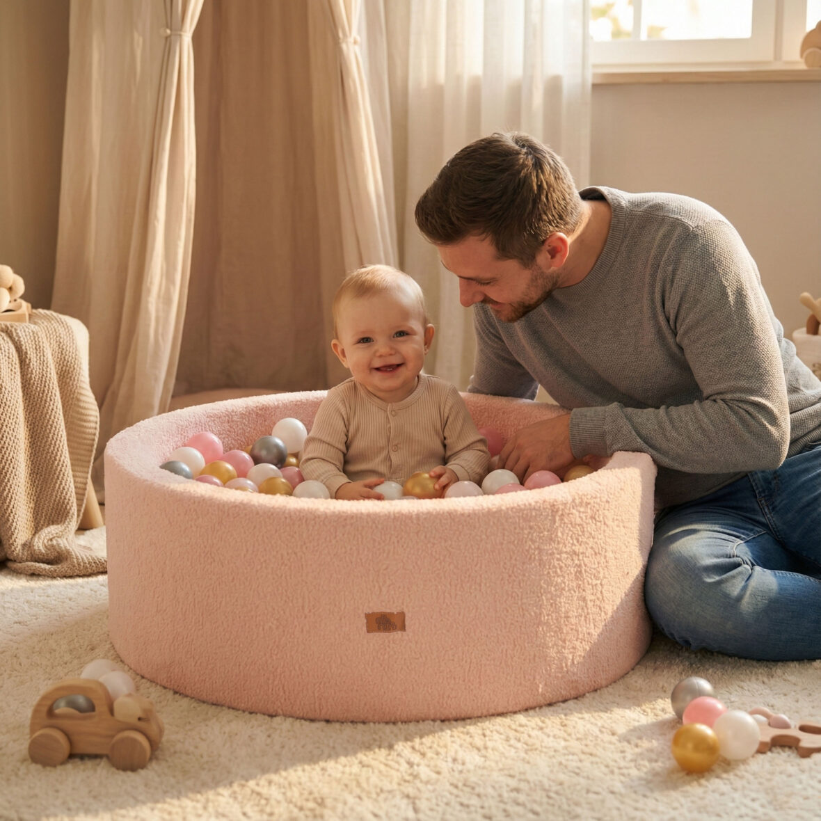 Piscină cu bile Boucle Pink tiny tots bebe magazin copii cluj (2)