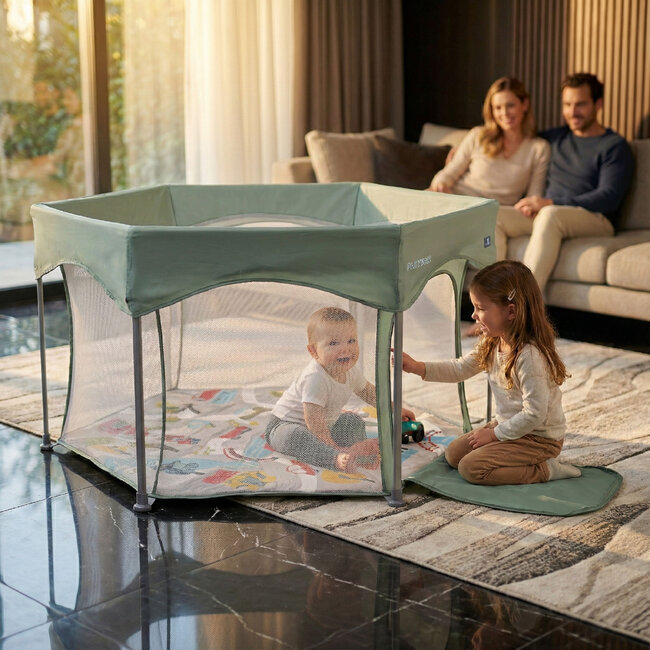 Tarc de joaca hexagonal Playbox Green tiny tots bebe magazin copii cluj (2)