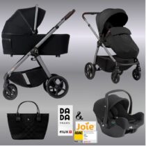 Carucior pentru copii 3 in 1 Dada Prams Flux Black
