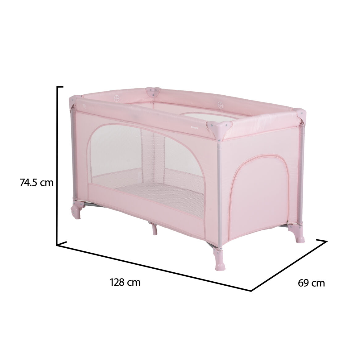 Patut pliabil cu un singur nivel 120×60 cm Uno Pink tiny tots bebe magazin copii cluj (3)