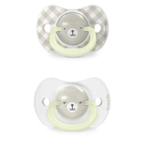 Set 2 suzete fiziologice Suavinex Wild&Free SX PRO 0-6L Fosforescente Beige