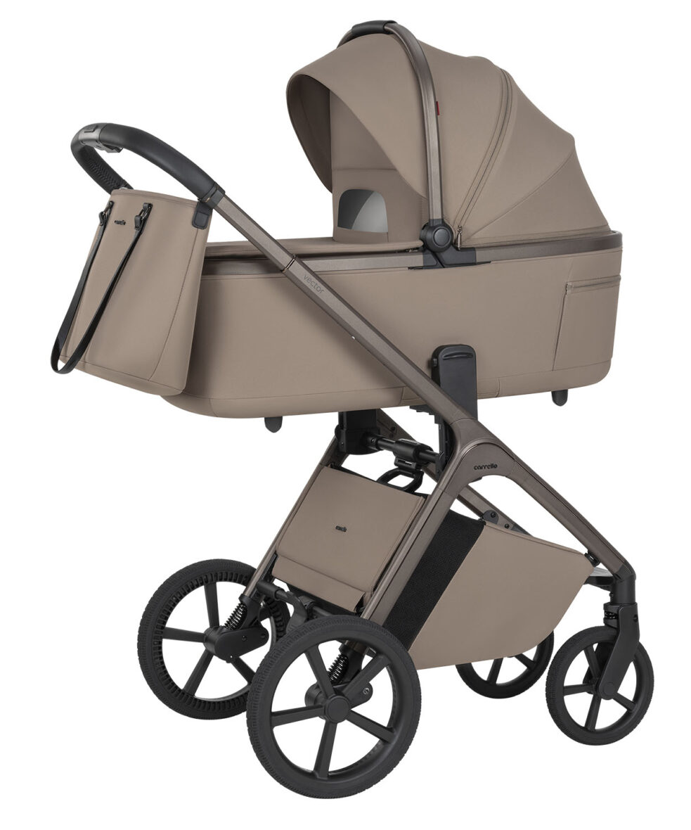 Cărucior 2 în 1 Carrello Vector Flannel Beige cu Landou Pliabil tiny tots bebe magazin carucioare de copii cluj (1)