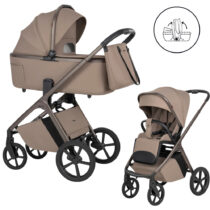 Cărucior 2 în 1 Carrello Vector Flannel Beige cu Landou Pliabil