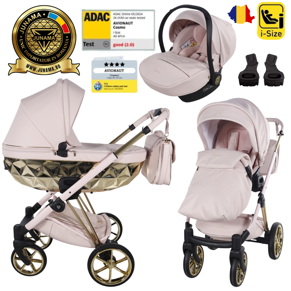 Cărucior 3 în 1 Junama Diamond Cubby 01 Premium Pink 34 Cărucior 3 în 1 Junama Diamond Cubby 01 Premium Pink