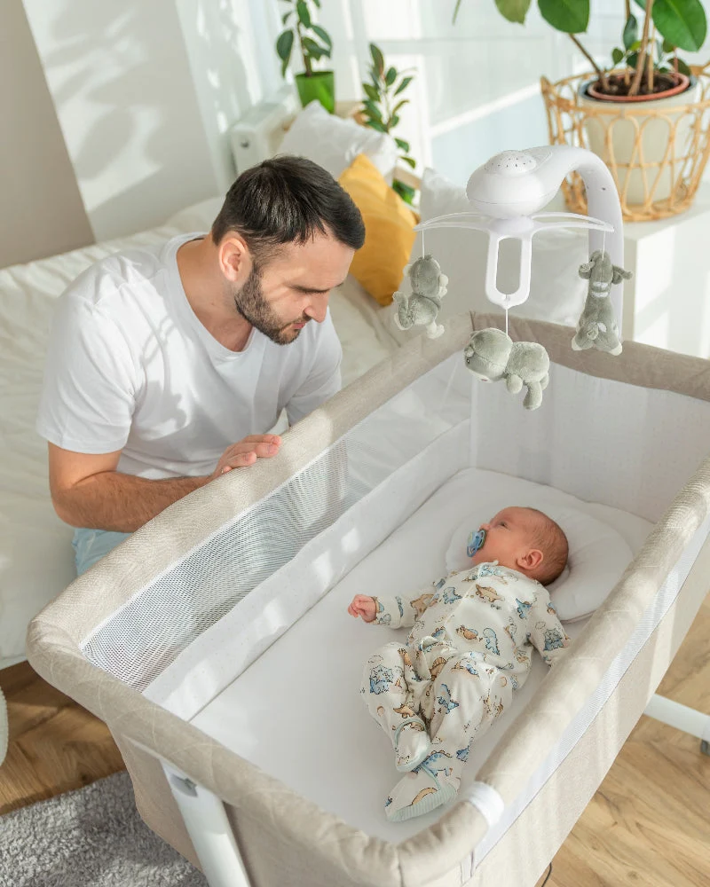 Patut electric 3in1 co-sleeping Bloom Silk Beige tiny tots bebe magazin copii cluj (1)