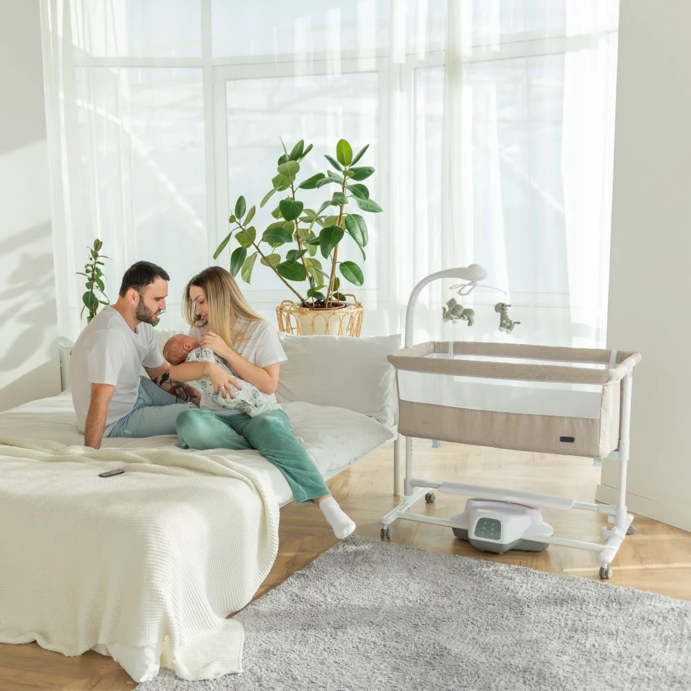 Patut electric 3in1 co-sleeping Bloom Silk Beige tiny tots bebe magazin copii cluj (2)