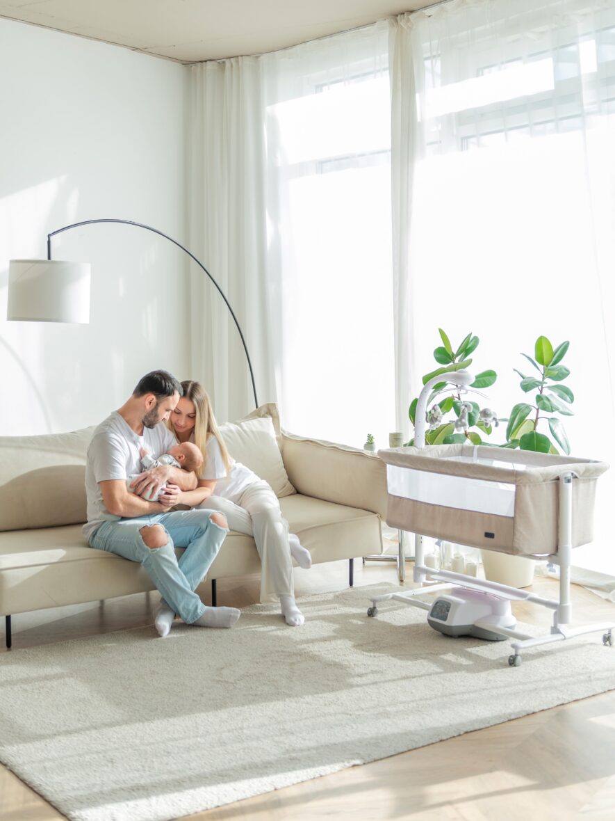 Patut electric 3in1 co-sleeping Bloom Silk Beige tiny tots bebe magazin copii cluj (3)